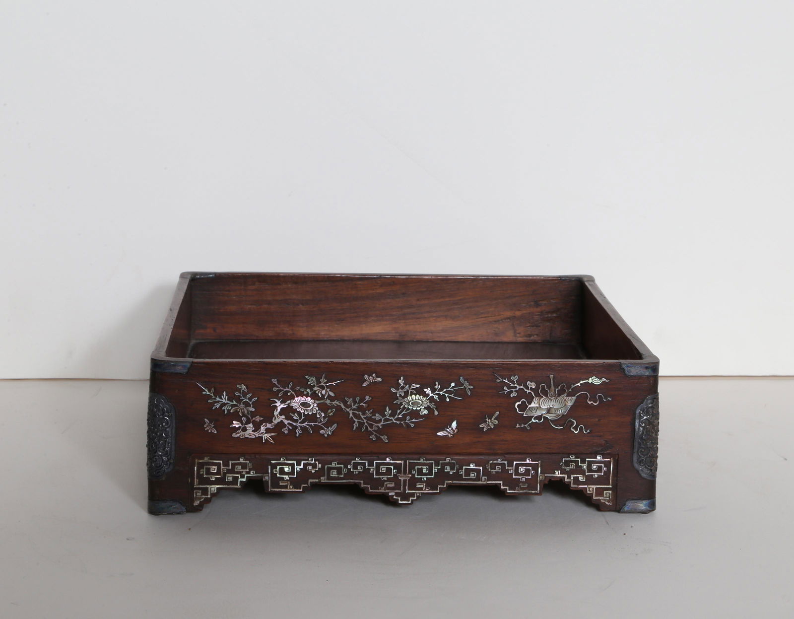 Unknown, Butterflies and Flowers Vanity Tray, Wooden Vanity Tray with Mother of Pearl Inlay (1 of 1)