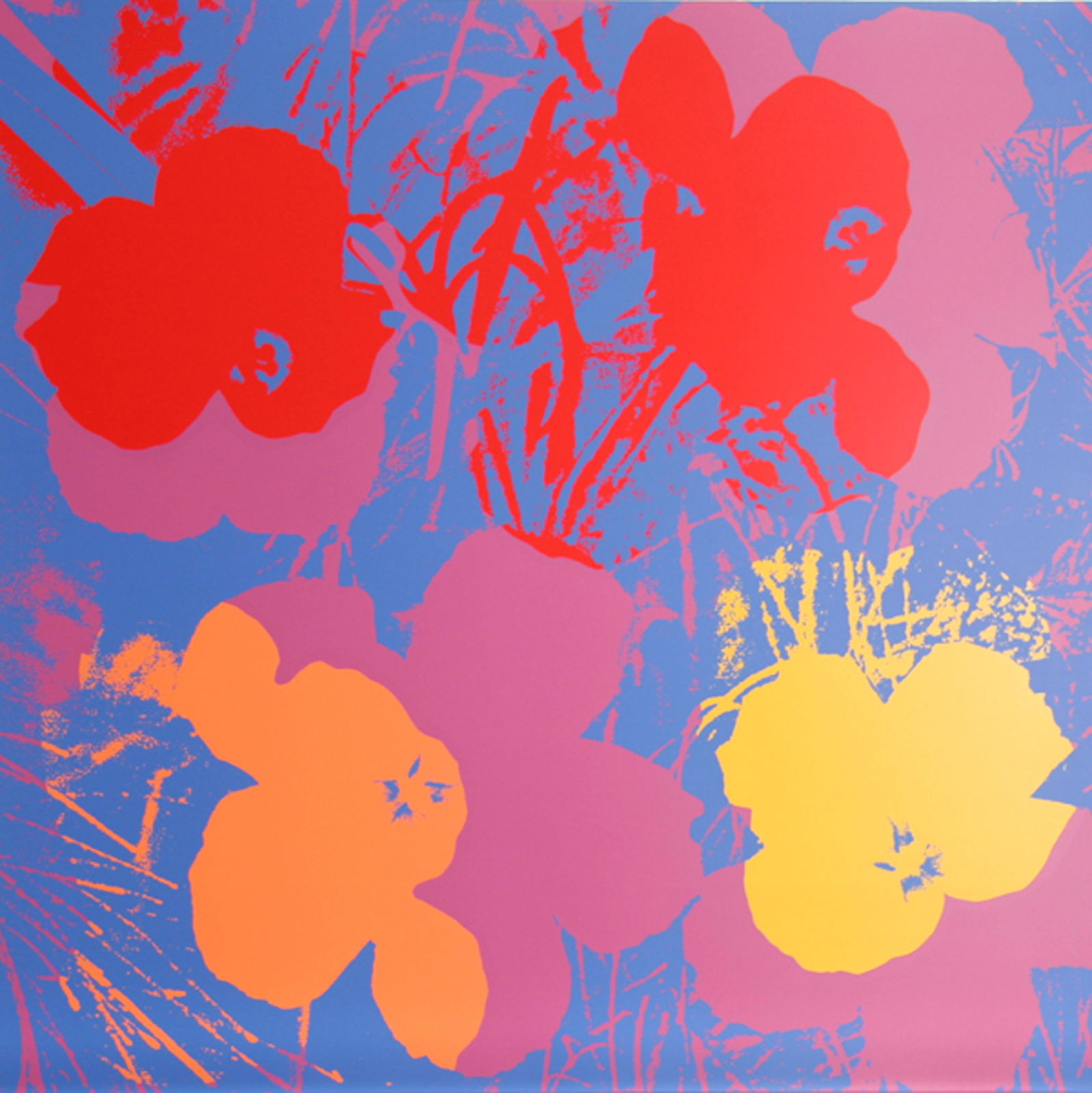 Andy Warhol, Flowers 5, Screenprint, Sunday B. Morning Stamp in Blue (1 of 1)
