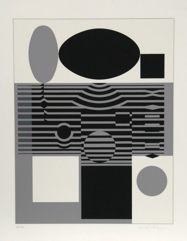 Victor Vasarely, Clarities: Laika, Serigraph: Artist: Victor Vasarely, Hungarian (1908 - 1997) Title: Clarities: Laika Year: 1970 Medium: Serigraph, signed and numbered in pencil Edition: 226/250 Size: 22 in. x 19.5 in. (55.88 cm x 49.53 cm)