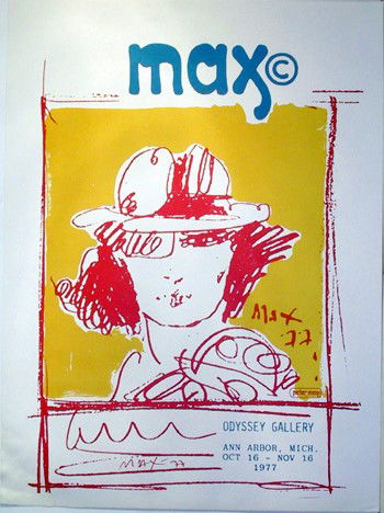 Peter Max, Odyssey Gallery, Poster: Artist: Peter Max, German/American (1937 - ) Title: Odyssey Gallery Year: 1977 Medium: Poster Size: 26 in. x 19 in. (66.04 cm x 48.26 cm)