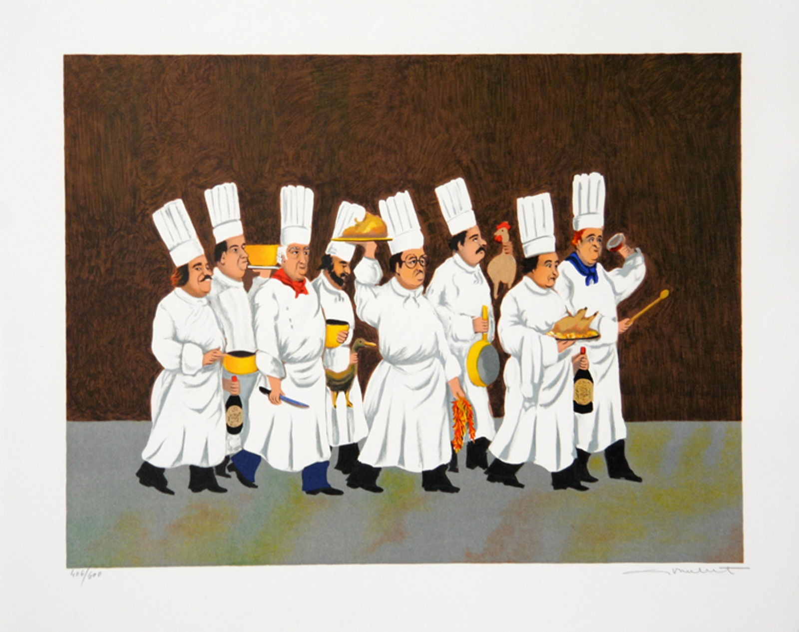 Guy Buffet, The Chefs Brigade, Screenprint (1 of 2)