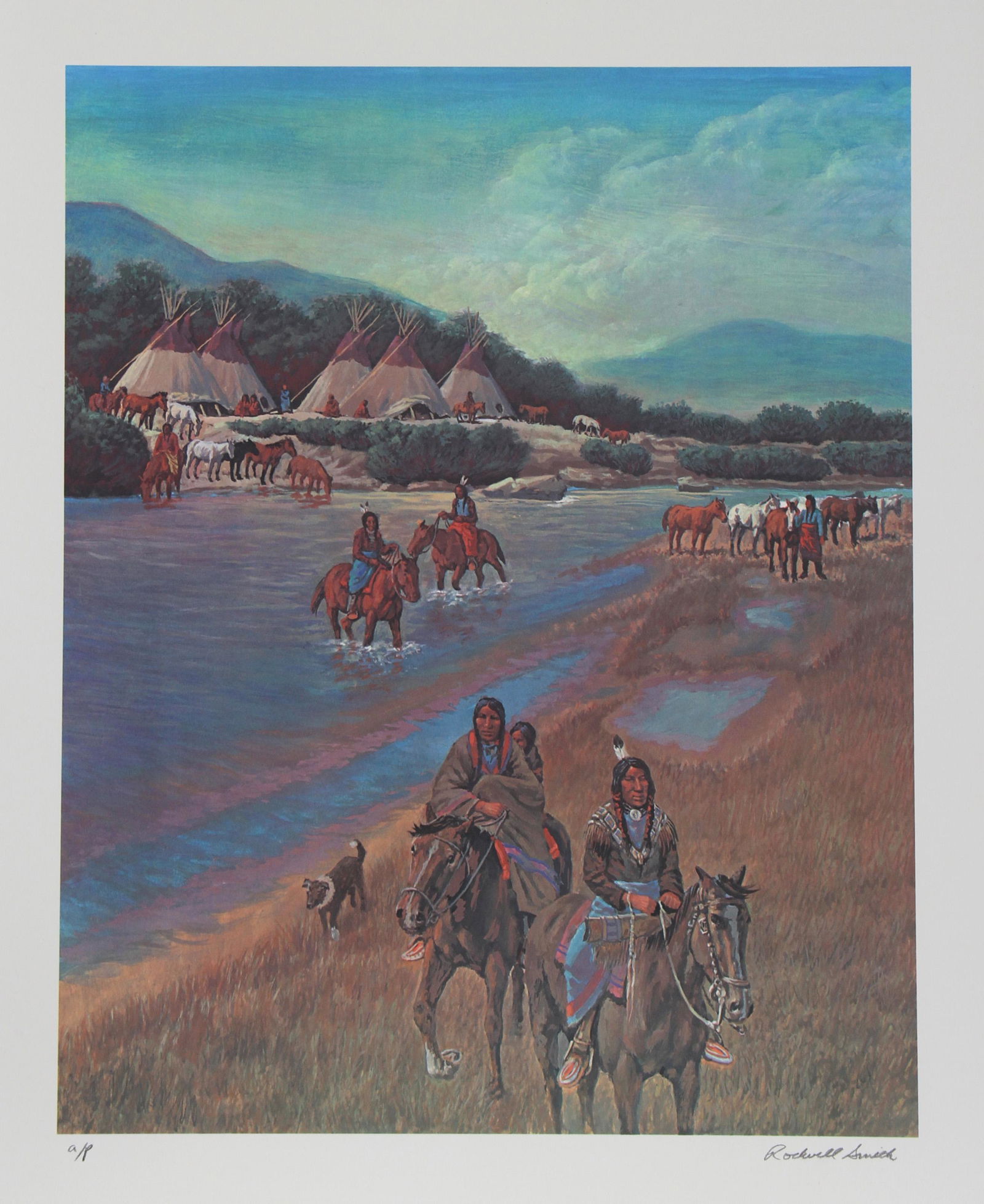 Rockwell Smith, Indian Camp On Little Wood River, Lithograph (1 of 1)