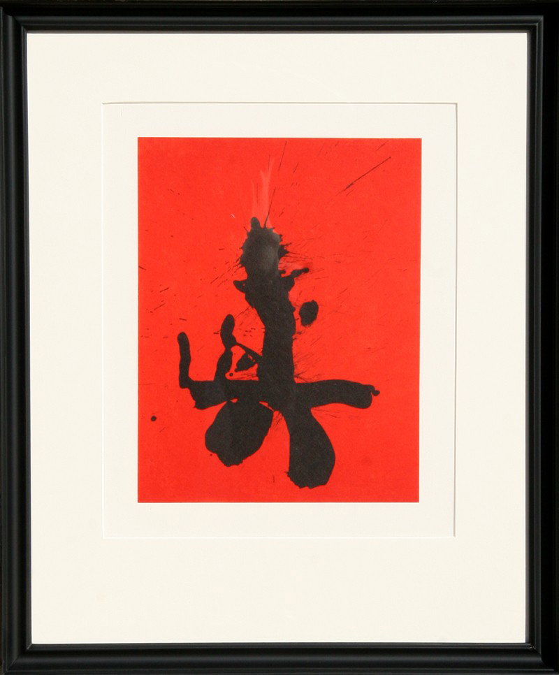 Robert Motherwell, Octavio Paz, Three Poems 21, Li: Artist: Robert Motherwell, American (1915 - 1991) Title: Octavio Paz, Three Poems 21 Year: 1987 Medium: Lithograph on Japon with Chine Colle Edition: 750 Image Size: 13.5 x 10.5 inches Size: 21 in. x 