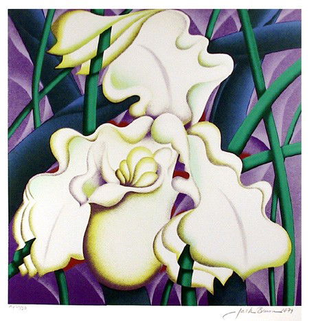 Jack Brusca, Orchid I, Serigraph: Artist: Jack Brusca, American (1939 - 1993) Title: Orchid I Year: Circa 1980 Medium: Serigraph, signed and numbered in pencil Edition: 250 Size: 27 in. x 26 in. (68.58 cm x 66.04 cm)