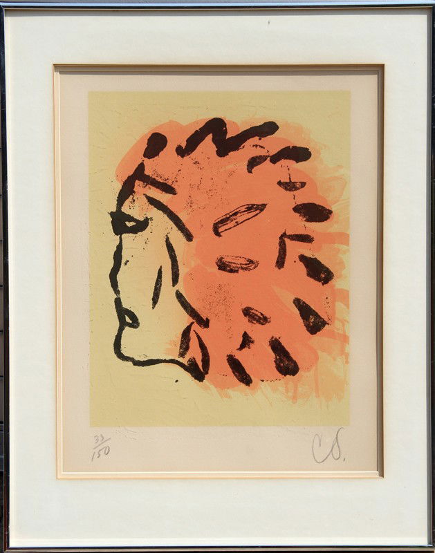Claes Oldenburg, Indian Head from Peace Portfolio,: Artist: Claes Oldenburg, Swedish/American (1929 - ) Title: Indian Head from Peace Portfolio Year: 1972 Medium: Silkscreen, Signed and numbered in pencil Edition: 33/150 Size: 29.5 in. x 21.5 in. (74.9