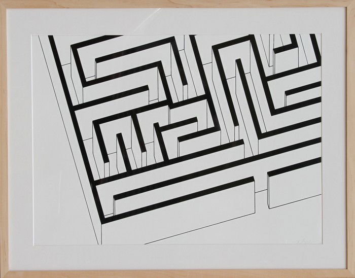 Robert Morris, Labyrinth, Silkscreen: Artist: Robert Morris, American (1931 - ) Title: Labyrinth Year: 1974 Medium: Silkscreen, Signed and numbered in pencil Edition: 2/100 Size: 21.5 in. x 25.5 in. (54.61 cm x 64.77 cm) Frame Size: 28.5
