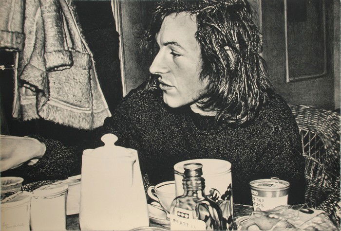 Franz Gertsch, Jean Frederic Schnyder from Documen: Artist: Franz Gertsch, Swiss (1930 - ) Title: Jean Frederic Schnyder from Documenta Year: 1972 Medium: Lithograph, signed and numbered in pencil Edition: 61/300 Size: 23 in. x 34 in. (58.42 cm x 86.36