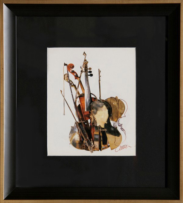 Arman, Violin, Marker Drawing on Print: Artist: Arman, French (1929 - 2005) Title: Violin Year: circa 1985 Medium: Marker Drawing on Print, signed l.r. Size: 10 in. x 8 in. (25.4 cm x 20.32 cm) Frame Size: 18 x 16 inches