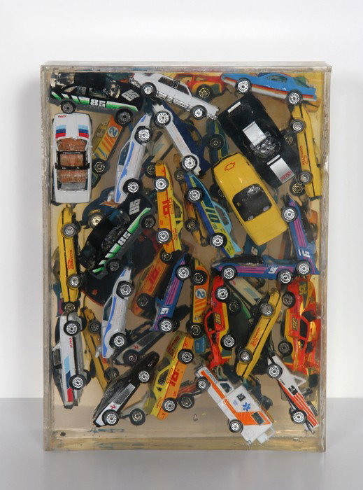 Arman, Car Accumulation (Matchbox Cars), Resin Scu: Artist: Arman, French (1929 - 2005) Title: Car Accumulation (Matchbox Cars) Year: 1985 Medium: Matchbox Cars in Epoxy Resin, signature and number inscribed Edition: 75, 11/16 (AP) Size: 12 in. x 9 in.