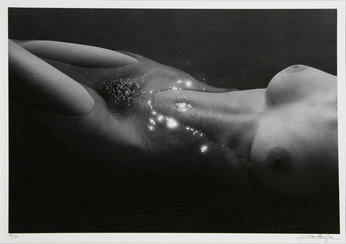 Lucien Clergue, Nude #1, Photograph: Artist: Lucien Clergue, French (1934 - ) Title: Nude #1 Medium: Gelatin Silver Print Photograph, signed and numbered in marker Edition: 50 Size: 16 in. x 22.5 in. (40.64 cm x 57.15 cm)