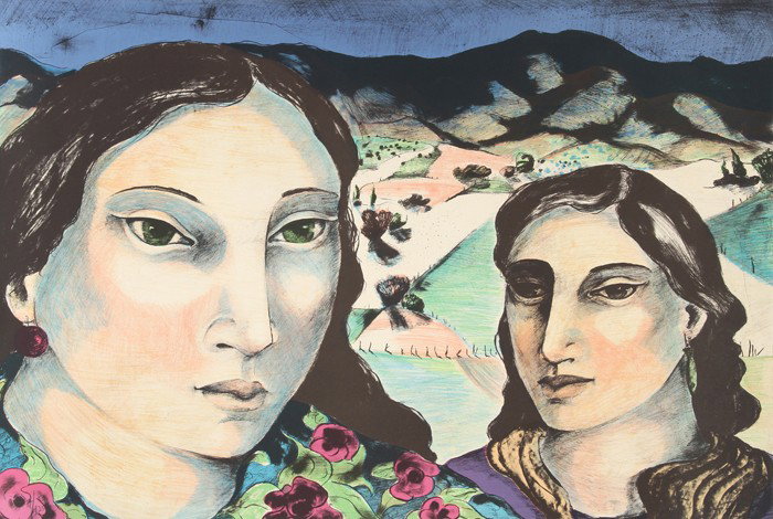 Martinez, Las Colonias, Lithograph: Artist: Martinez Title: Las Colonias Medium: Lithograph, signed and numbered in pencil Edition: 14/125 Size: 22 in. x 32.5 in. (55.88 cm x 82.55 cm)