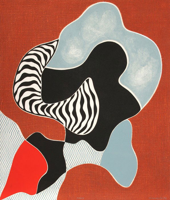 Barbara Kwasniewska, Masque, Intaglio Aquatint Etc: Artist: Barbara Kwasniewska, Polish (1931 - ) Title: Masque Year: 1973 Medium: Intaglio Etching with Aquatint, signed, titled, and numbered in pencil Edition: 31/150 Size: 34.5 in. x 29.5 in. (87.63 c