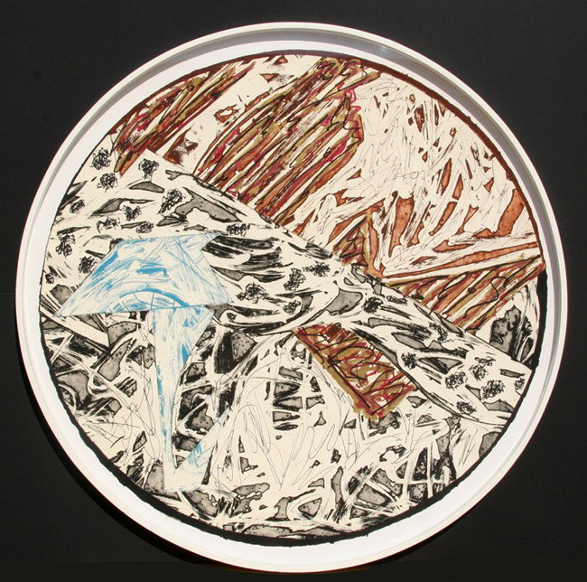 Frank Stella, Swan Engraving Circle II, Etching, R: Artist: Frank Stella, American (1936 - ) Title: Swan Engraving Circle II Year: 1983 Medium: Etching, Relief and Engraving on Handmade Paper, signed and numbered in pencil Edition: 3/5 Size: 52 in. x 5