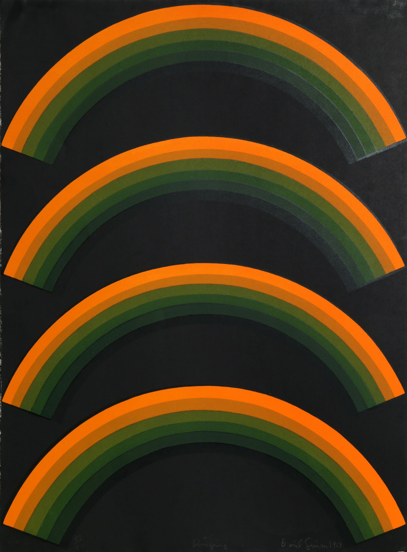David Simpson, Ringling, Screenprint: Artist: David Simpson, American (1928 - ) Title: Ringling Year: circa 1969 Medium: Screenprint, signed and numbered in pencil Edition: 80 Image Size: Size: 30 in. x 22.5 in. (76.2 cm x 57.15 cm)