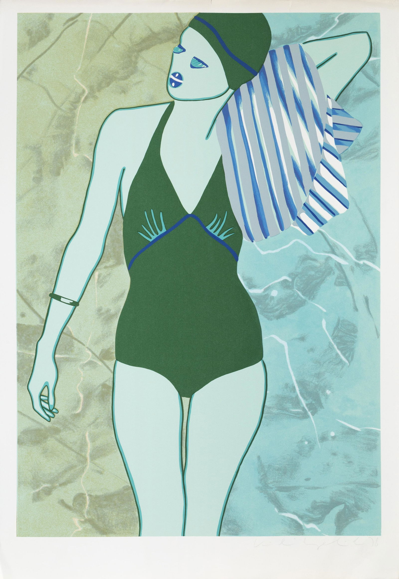 Kiki Kogelnik, Bathing in Green, Screenprint (1 of 3)