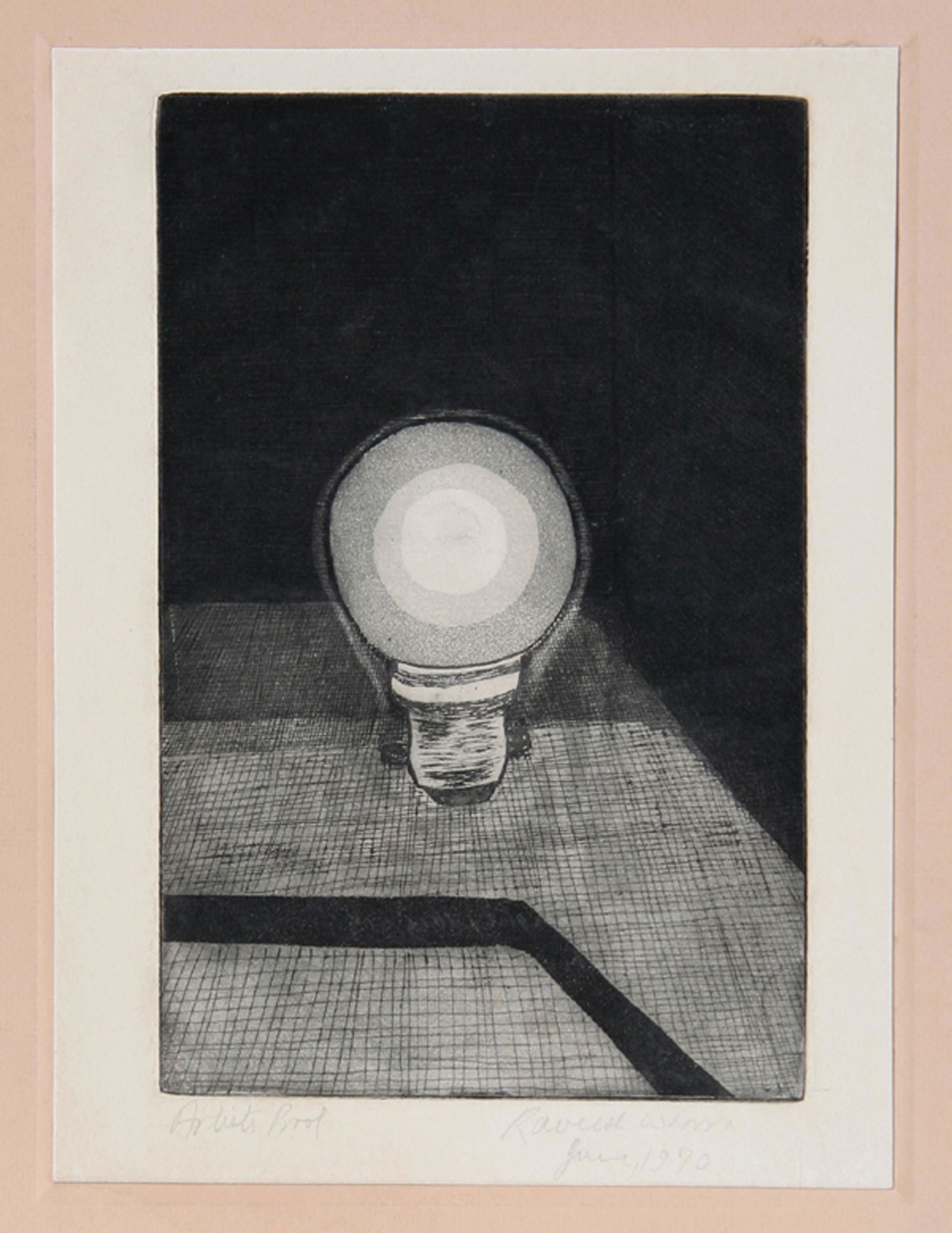 Raveesh Whorra, Electric Lightbulb II, Etching (1 of 1)