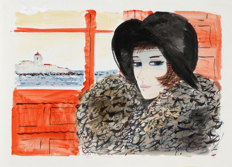 Charles Levier, Portrait of a Girl, Watercolor: Artist: Charles Levier, French (1920 - 2003) Title: untitled 8 (Portrait of a Girl) Year: circa 1970 Medium: Watercolor Image Size: 15 x 21 inches Size: 20 in. x 28 in. (50.8 cm x 71.12 cm)