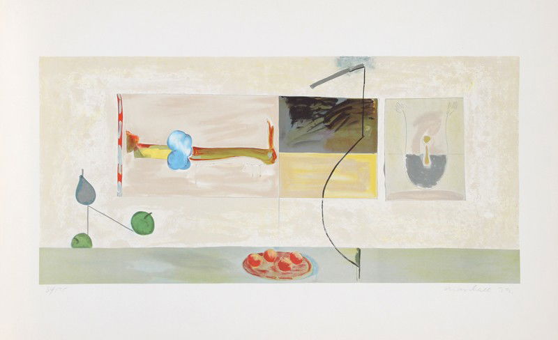Daniel Marshall, The Duck Pond: Pears and apples, L: Artist: Daniel Marshall Title: The Duck Pond: Pears and apples Year: 1979 Medium: Lithograph, signed and numbered in pencil Edition: 175 Size: 25.5 in. x 37.5 in. (64.77 cm x 95.25 cm)