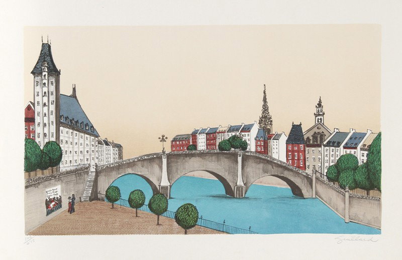 Guillard, Moulin Rouge, Lithograph: Artist: Guillard, French Title: Moulin Rouge Medium: Lithograph, signed and numbered in pencil Edition: 120/275 Image Size: 10 x 17 inches Size: 13 in. x 20 in. (33.02 cm x 50.8 cm)