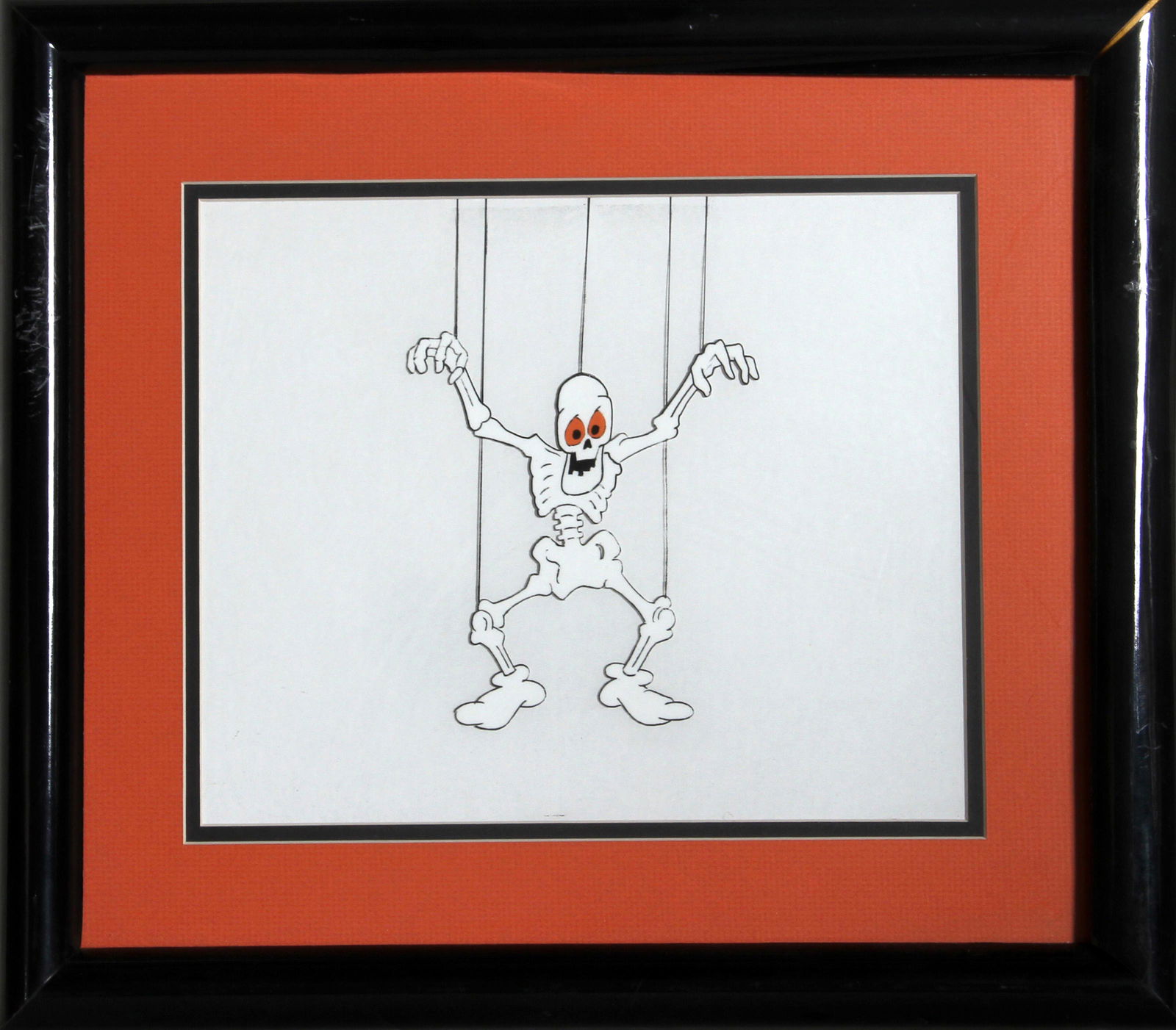 Ralph Bakshi, Mighty Mouse: Skeleton, Hand Painted Production Cel (1 of 2)
