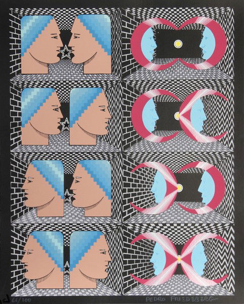 Pedro Friedeberg, Silkscreen: Artist: Pedro Friedeberg, Mexican (1936 - ) Title: untitled 1 Year: 1993 Medium: Silkscreen, Signed and numbered in pencil Edition: 66/100 Size: 14.5 in. x 11.5 in. (36.83 cm x 29.21 cm)
