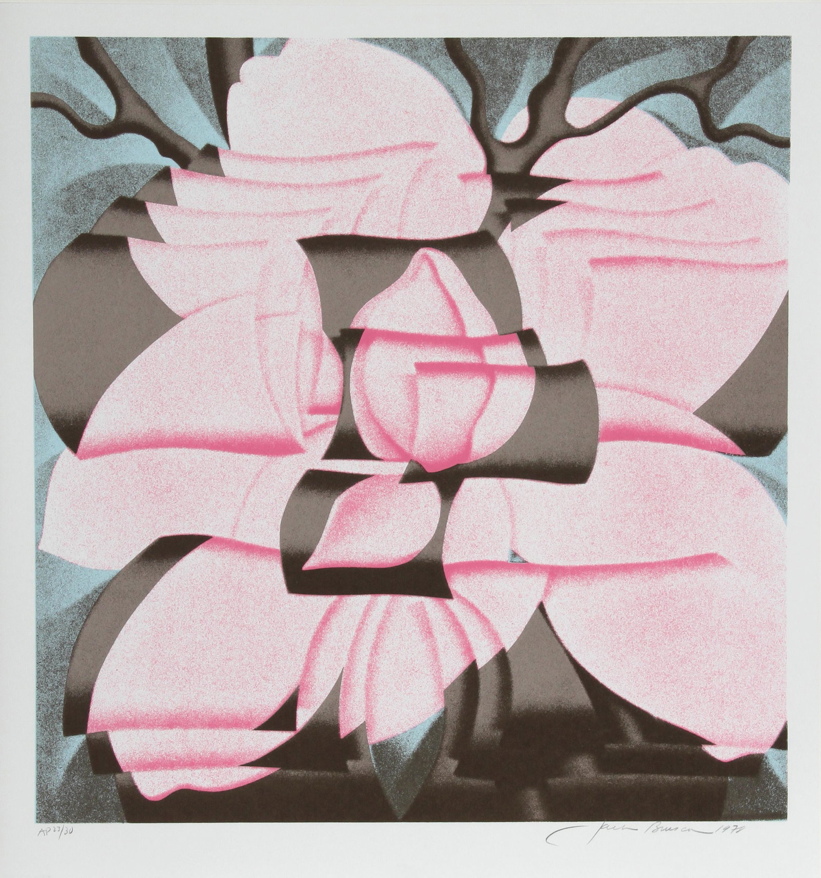Jack Brusca, Magnolia, Screenprint: Artist: Jack Brusca, American (1939 - 1993) Title: Magnolia Year: 1978 Medium: Screenprint, signed and numbered in pencil Edition: 200, AP 30 Size: 28 in. x 26 in. (71.12 cm x 66.04 cm)