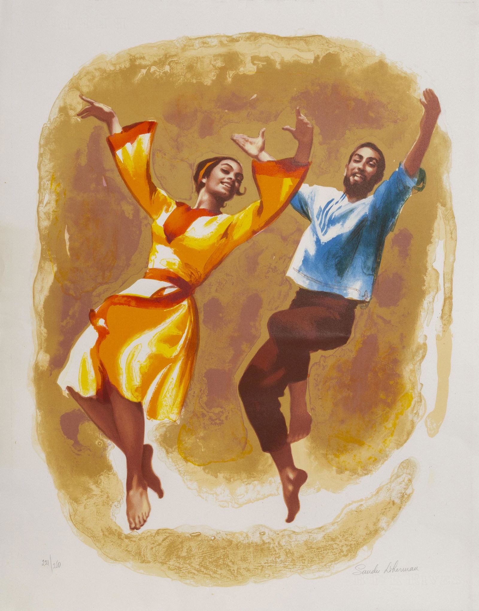 Sandu Liberman, Celebratory Dance, Lithograph (1 of 1)