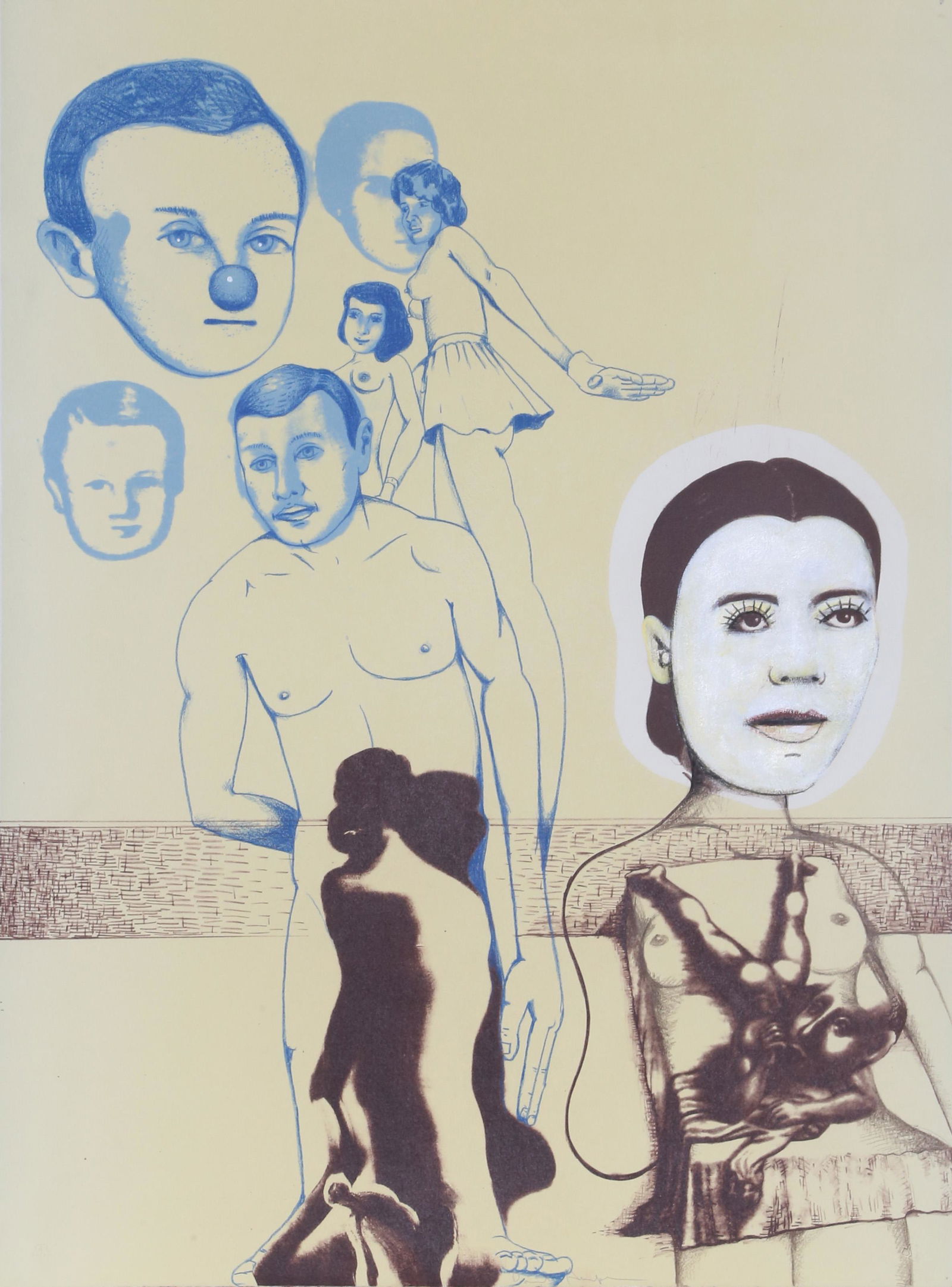 David Humphrey, Reverie / Clown Breeders, Lithograph: Artist: David Humphrey, American (1955 - ) Title: Reverie / Clown Breeders Year: 1996 Medium: Lithograph, signed in pencil Size: 30 x 22 in. (76.2 x 55.88 cm)