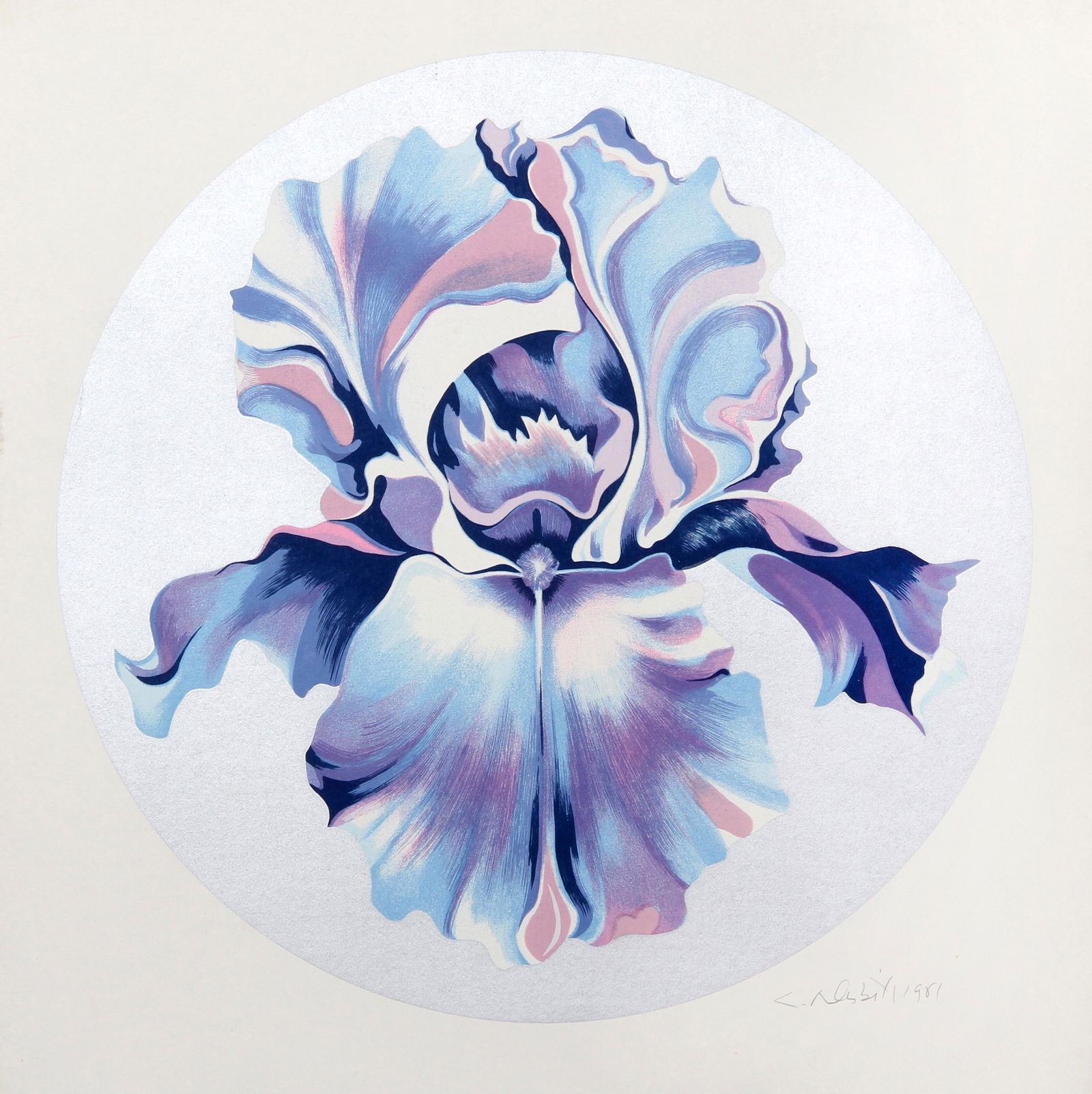 Lowell Blair Nesbitt, Iris on Silver, Screenprint (1 of 1)
