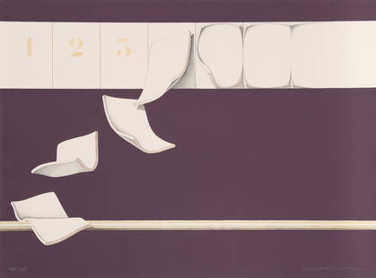 Lennart Nystrom, 8 Sheets (Purple): Artist: Lennart Nystrom, Swedish (1944 - ) Title: 8 Sheets (Purple) Year: circa 1975 Medium: Screenprint, signed and numbered in pencil Edition: 70/95 Size: 23 in. x 31 in. (58.42 cm x 78.74 cm)