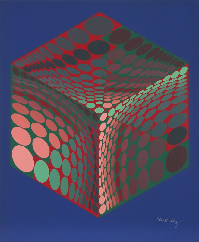 Victor Vasarely, Parmenide, Serigraph: Artist: Victor Vasarely, Hungarian (1908 - 1997) Title: Parmenide Year: circa 1970 Medium: Serigraph, signed l.r. Size: 26 in. x 21.5 in. (66.04 cm x 54.61 cm)