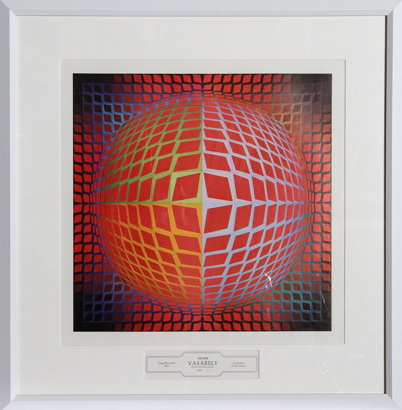 Victor Vasarely, Vega-Kontosh, Poster: Artist: Victor Vasarely, Hungarian (1908 - 1997) Title: Vega-Kontosh Year: 1971 Medium: Poster Image Size: 16 x 16 inches Frame Size: 25 x 25 inches
