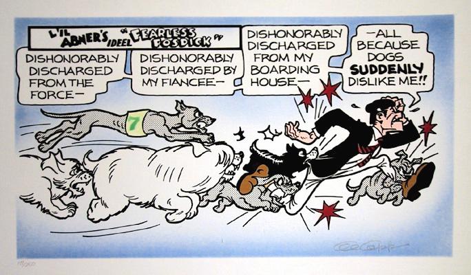 Al Capp, Dishonorably Discharged, Lithograph on Canvas: Artist: Al Capp, American (1909 - 1979) Title: Dishonorably Discharged Year: 1974 Medium: Lithograph on Canvas, signed and numbered Edition: 250 Image Size: 16 x 29 inches Size: 22.5 in. x 36 in. (57.