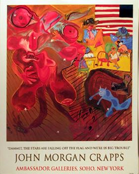 John Morgan Crapps, Dammit, the Stars are Falling..., Poster: Artist: John Morgan Crapps, American (1947 - ) Title: Dammit, the Stars are Falling... Year: 1995 Medium: Poster Size: 28 in. x 22 in. (71.12 cm x 55.88 cm)