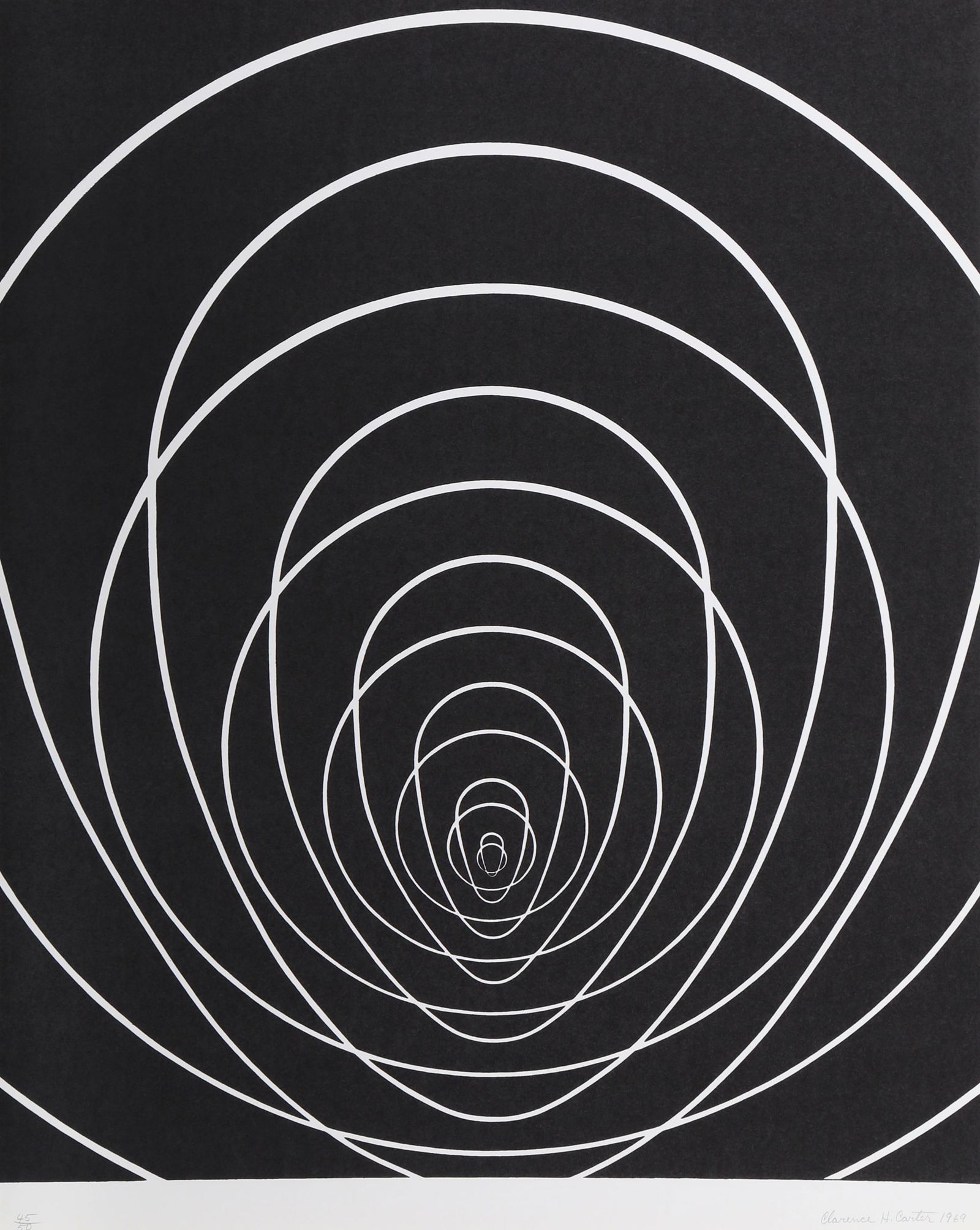 Clarence Holbrook Carter, Concentric Space (White), Screenprint (1 of 3)