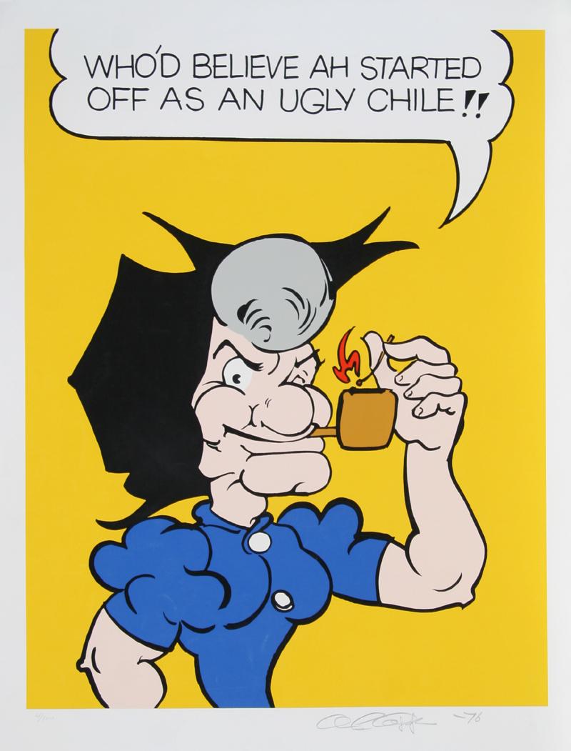 Al Capp, Ugly Chile, Screenprint: Artist: Al Capp, American (1909 - 1979) Title: Ugly Chile Year: 1976 Medium: Screenprint, signed and numbered in pencil Edition: 300 Size: 50 in. x 36 in. (127 cm x 91.44 cm)