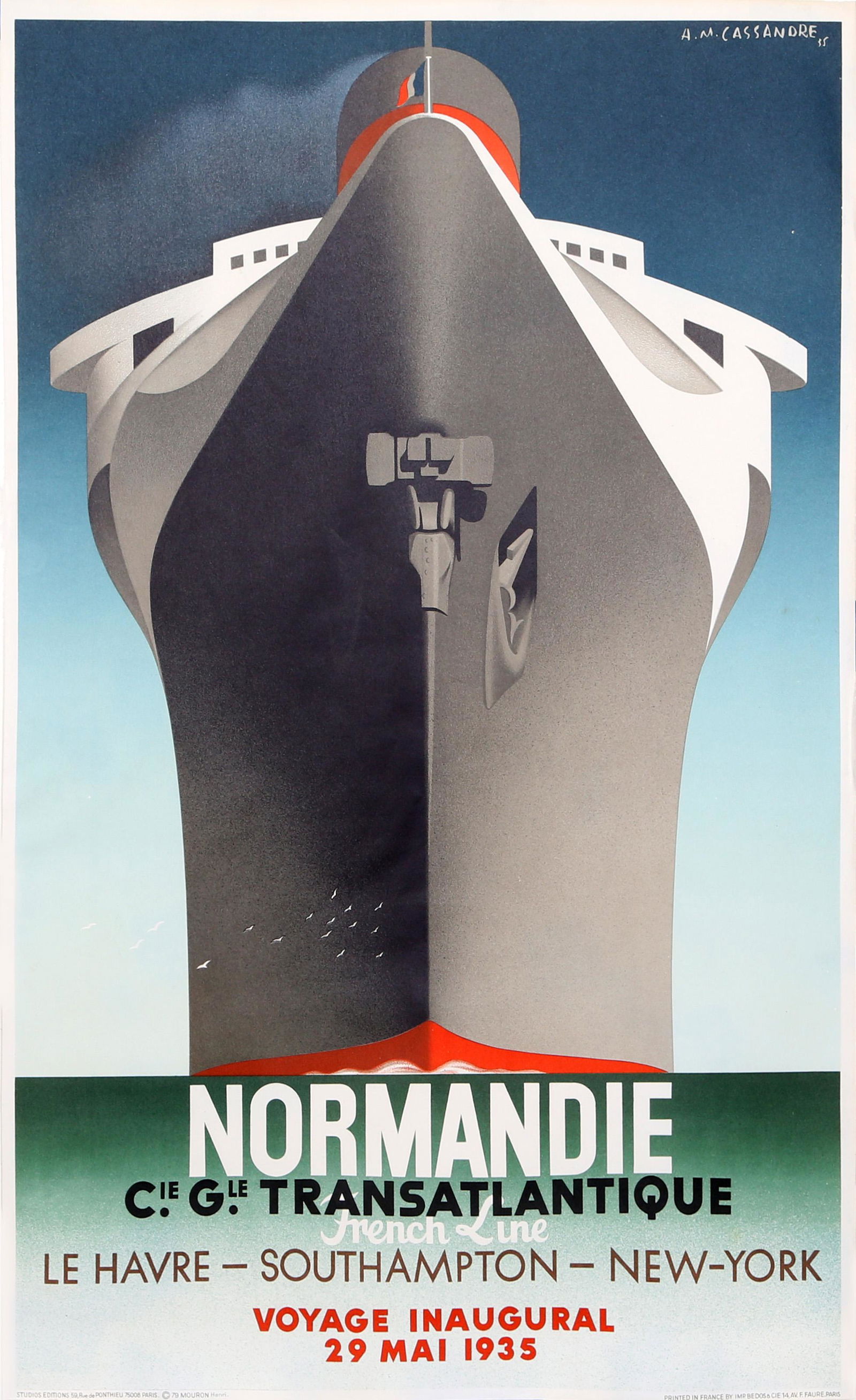 Adolphe Mouron Cassandre, Normandie, Lithograph Poster (1 of 4)