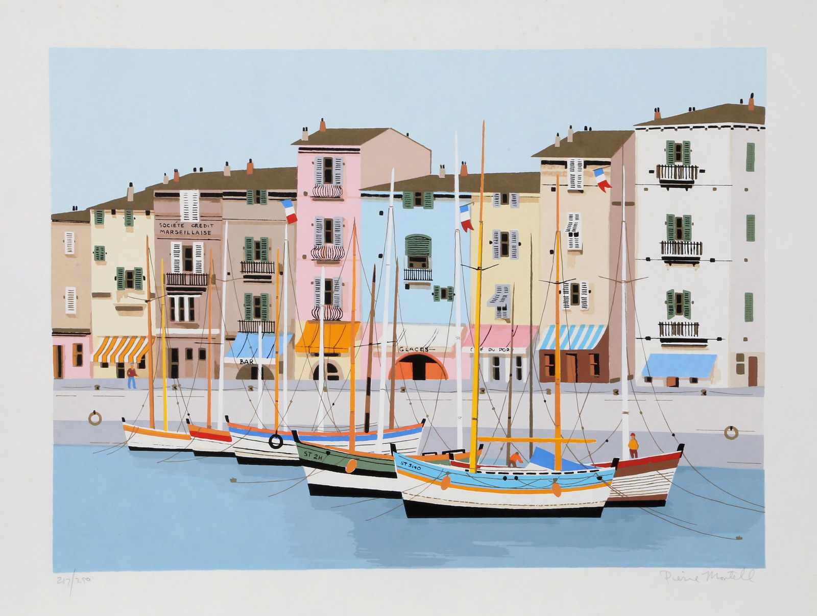 Pierre Montell, French Seaside Village 2, Screenprint (1 of 2)