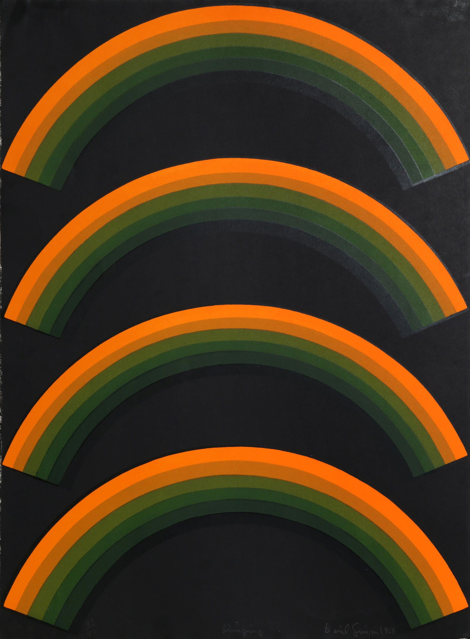 David Simpson, Ringling, Screenprint: Artist: David Simpson, American (1928 - ) Title: Ringling Year: circa 1969 Medium: Screenprint, signed and numbered in pencil Edition: 80 Size: 30 in. x 22.5 in. (76.2 cm x 57.15 cm)