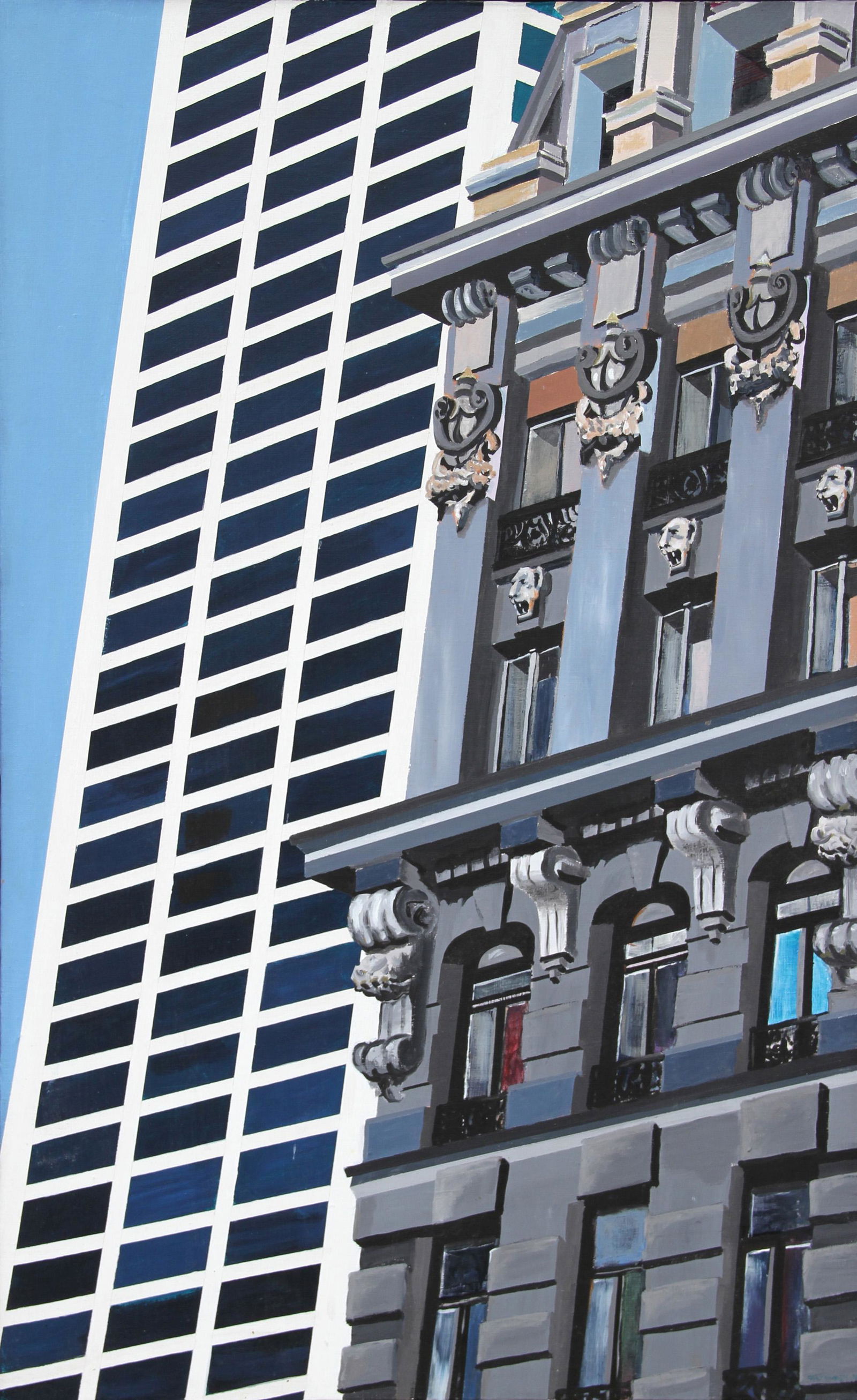 Ronald Mallory, Grace Building on West 42nd St., Oil on Canvas: Artist: Ronald Mallory, American (1939 - 2021) Title: Grace Building on West 42nd St. Year: 1981 Medium: Oil on Canvas, signed l.r. and verso Size: 48 in. x 30 in. (121.92 cm x 76.2 cm)