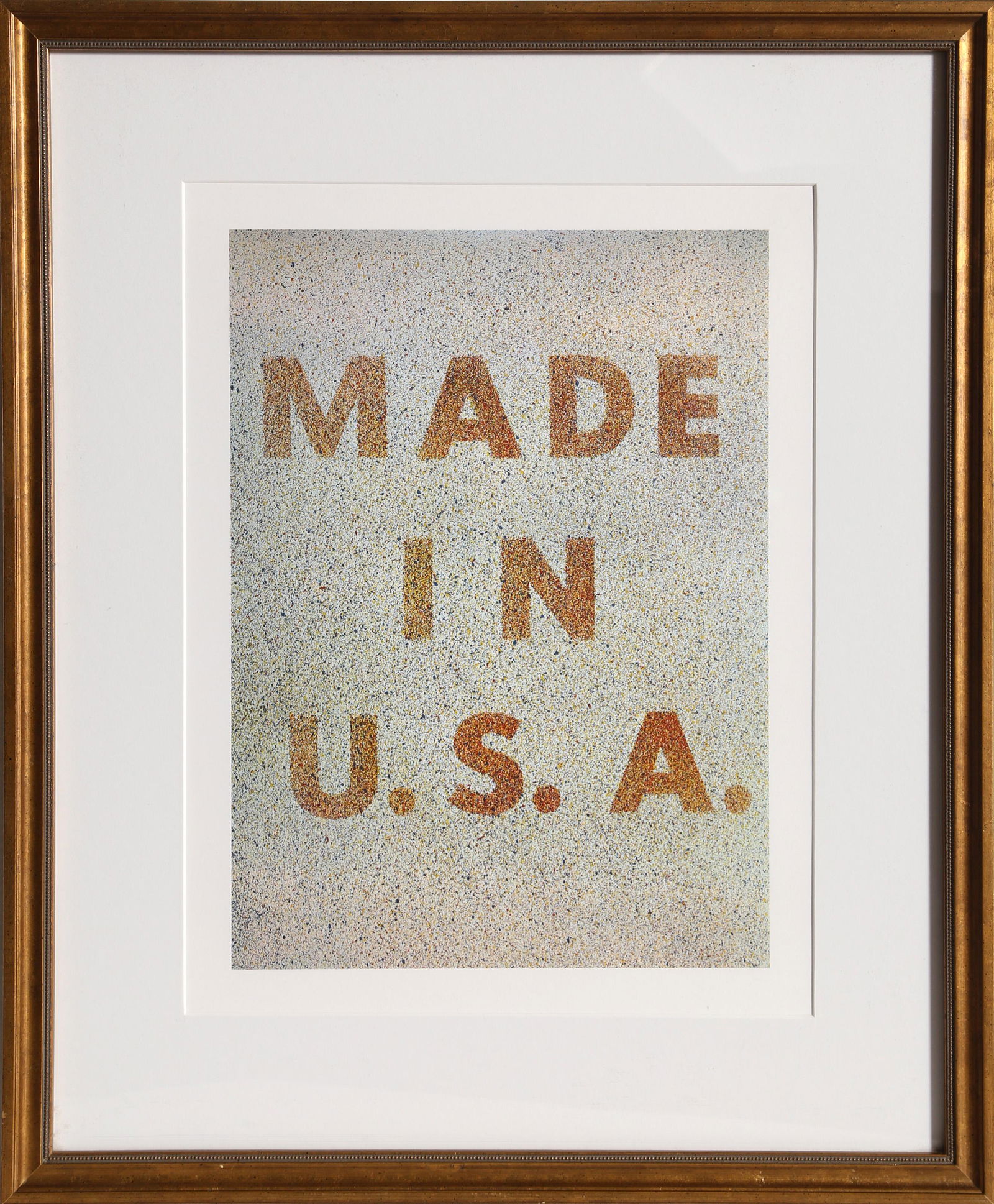 Ed Ruscha, America: Her Best Product (Made in U.S.A.), Offset Lithograph: Artist: Ed Ruscha, American (1937 - ) Title: America: Her Best Product (Made in U.S.A.) Portfolio: Kent Bicentennial Portfolio Year: 1975 Medium: Offset Lithograph Image Size: 13 x 9 inches Size: 17 i