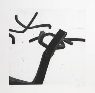 Bernar Venet, 4 from Combinaison Aleatoire de Lignes Indeterminees, Etching with Aquatint: Artist: Bernar Venet, French (1941 - ) Title: 4 from Combinaison Aleatoire de Lignes Indeterminees Year: 1996 Medium: Etching with Aquatint, signed and numbered in pencil Edition: 6/90 Size: 19.5 x 20