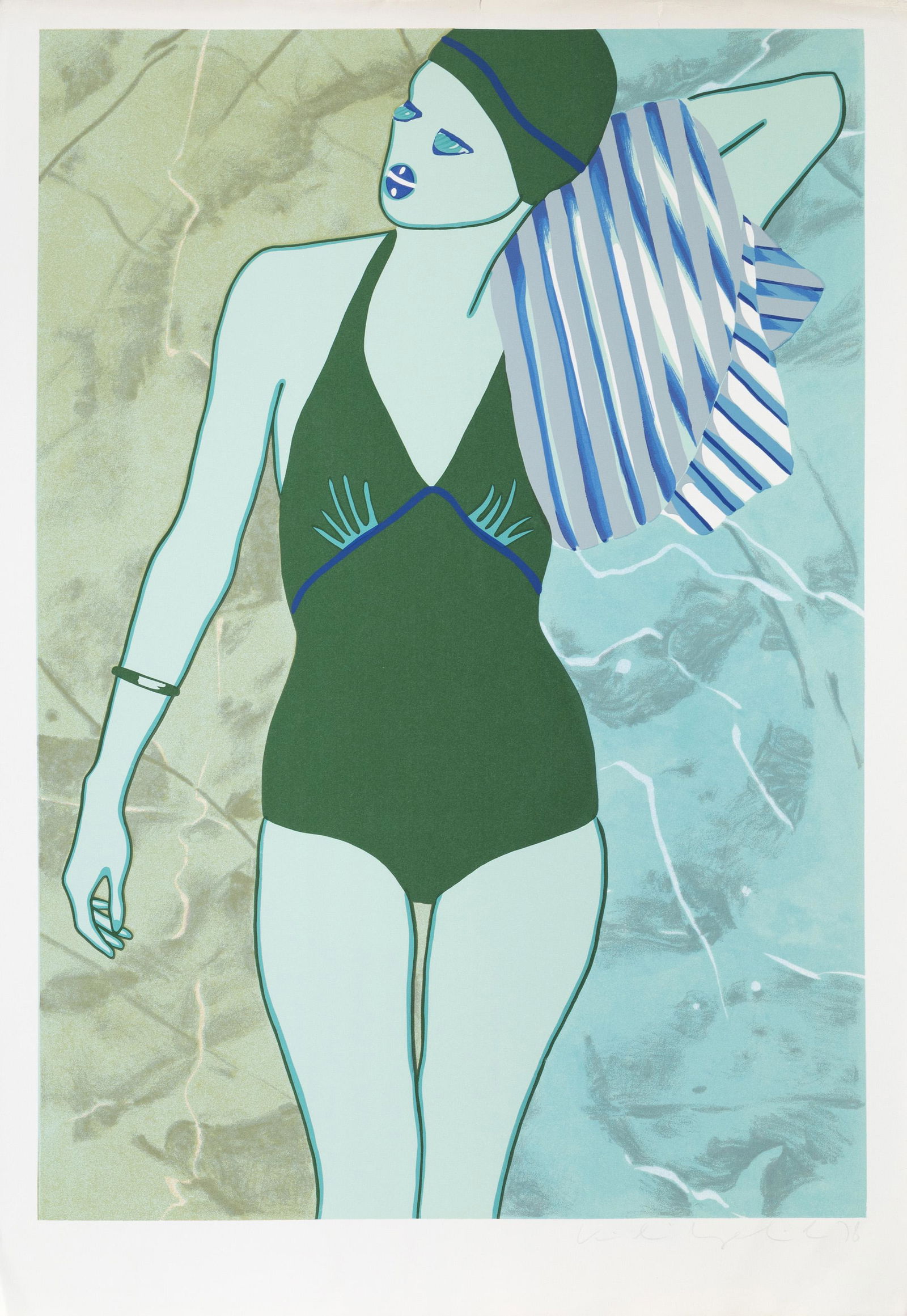 Kiki Kogelnik, Bathing in Green, Screenprint (1 of 3)