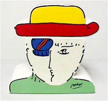 Peter Max, Zero, Ceramic Cookie Jar: Artist: Peter Max, German/American (1937 - ) Title: Zero Year: 1989 Medium: Ceramic Cookie Jar Size: 8.5 in. x 8 in. x 4 in. (21.59 cm x 20.32 cm x 10.16 cm)