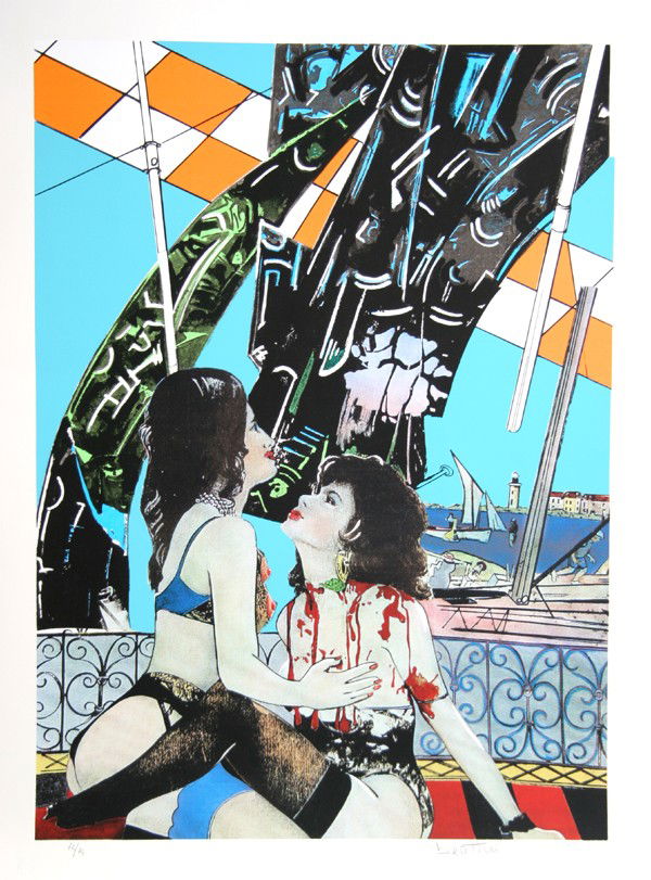 Gianni Bertini, Le Vittime Di Mercurio, Serigraph: Artist: Gianni Bertini, Italian (1922 - ) Title: Le Vittime Di Mercurio Year: 2002 Medium: Serigraph, 16 Colors on Paper Edition: 74/75 Image Size: 36 x 26.5 inches Size: 41.5 in. x 31.5 in. (105.41 c