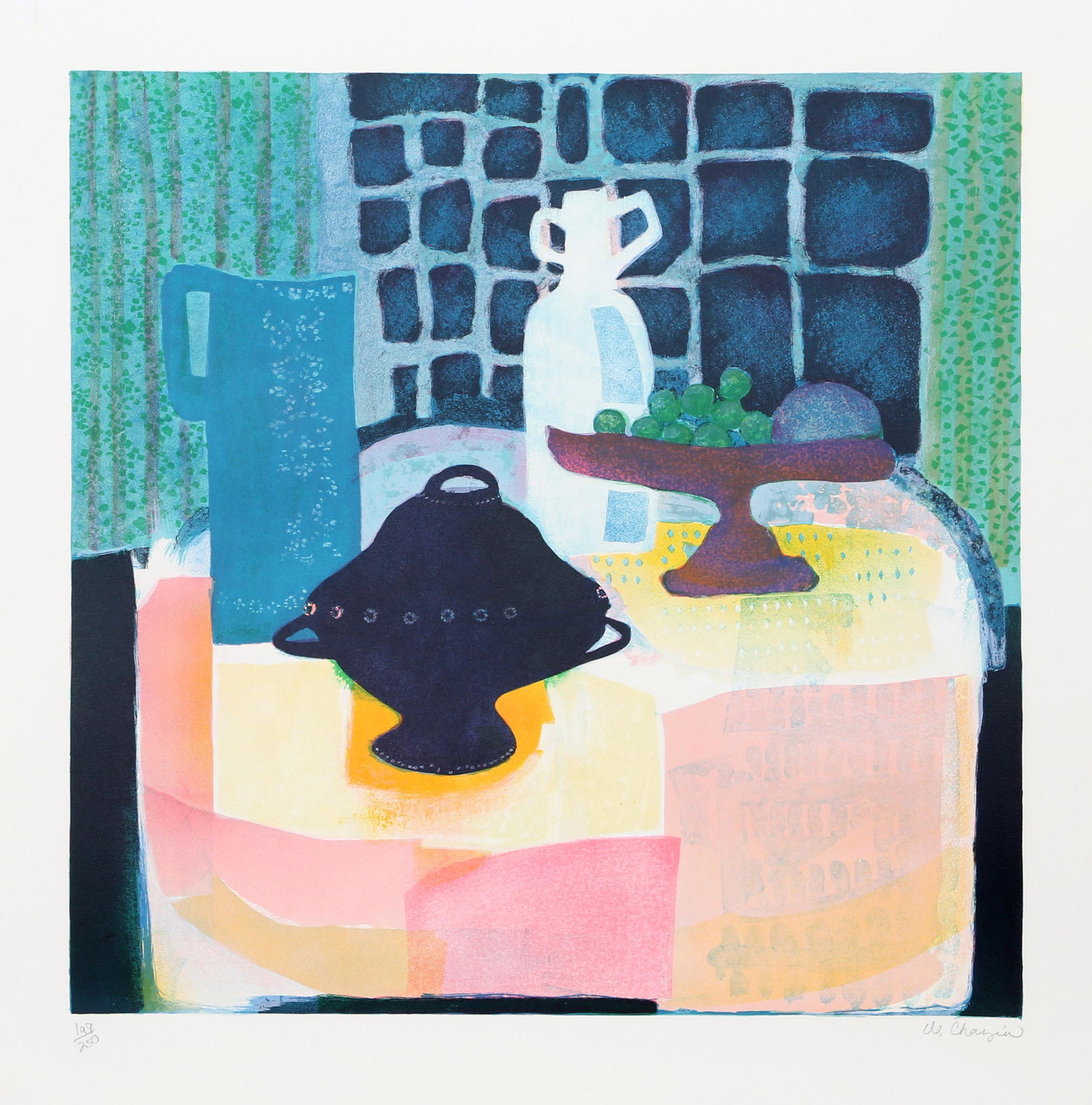 Wendy Chazin, Black Soup Tureen, Lithograph (1 of 2)