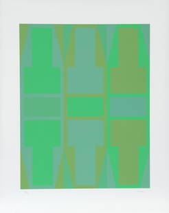 Arthur Boden, T Series (Green), Screenprint: Artist: Arthur Boden, American Title: T Series (Green) Year: circa 1970 Medium: Screenprint, signed and numbered in pencil Edition: 100 Image Size: 21.5 x 17 inches Size: 29 in. x 23 in. (73.66 cm x 5