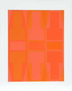 Arthur Boden, T Series (Orange), Screenprint: Artist: Arthur Boden, American Title: T Series (Orange) Year: circa 1970 Medium: Screenprint, signed and numbered in pencil Edition: 100 Image Size: 21.5 x 17 inches Size: 29 in. x 23 in. (73.66 cm x