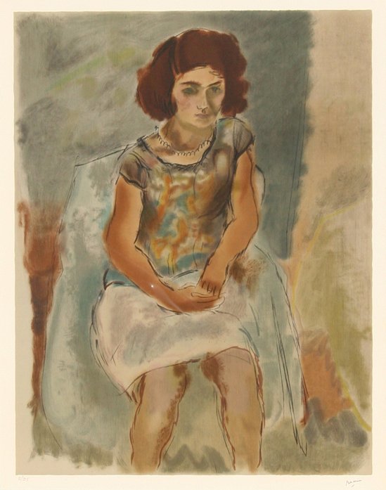 Jules Pascin, Nana, Lithograph: Artist: Jules Pascin, French (1885 - 1930) Title: Nana Medium: Lithograph, estate stamp signed and numbered in pencil Edition: 125 Size: 29 in. x 22 in. (73.66 cm x 55.88 cm)
