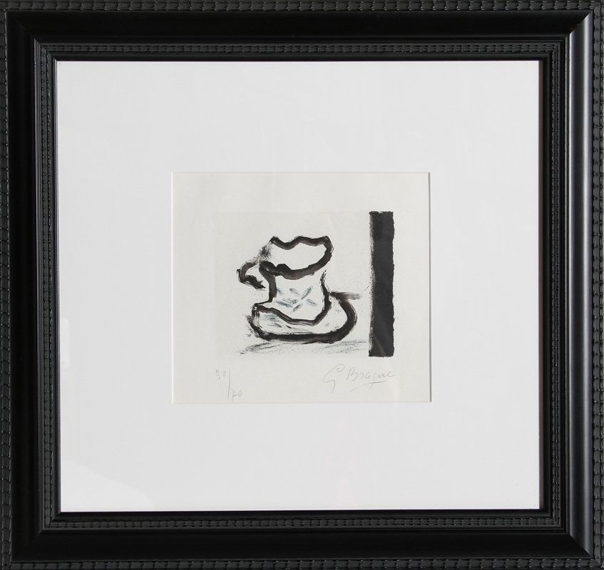 Georges Braque, Cup, Lithograph: Artist: Georges Braque, French (1882 - 1963) Title: Cup Year: circa 1955 Medium: Lithograph, signed and numbered in pencil Edition: 30/70 Image Size: 5.5 x 6.5 inches Size: 12 in. x 17.25 in. (30.48 c
